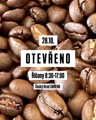 ❗️Státní svátek 28.10. otvírací doba ❗️ Říčany OTEVŘENO 8:30-17:00 ✅☕️ Český Brod ZAVŘENO ❌ 🤎Přijďte si k nám pro dobrou...